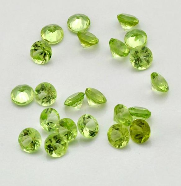 

300pcslot 100 natural peridot green 5 sizes brilliant cut round 25mm5mm loose gemstone for gold silver jewelry 6743944, Black