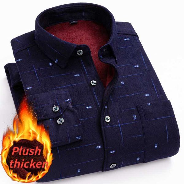

men's casual shirts men's autumn and winter velvet thickened warm shirt business casual fashion long sleeve shirt hkd230725, White;black