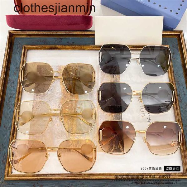 

2023 fashion design sunglasses %80 factory wholesale and retail 23 new g family metal sunglass ins ni same style personality square sunglass, White;black