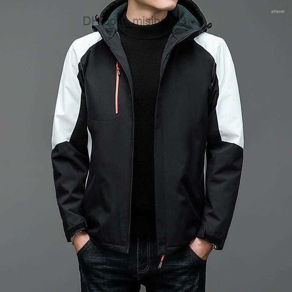 

men's jackets men's jackets mens winter clothes streetwear hooded outdoor outerwear jacket oversize patchwork sportswear thick win, Black;brown
