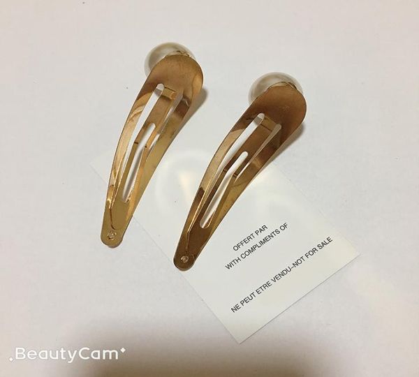 

fashion alloy large pearl hair clips bb clip c barrettes for ladies favorite exquisite jewelry headdress vip gift4574166, Golden;silver