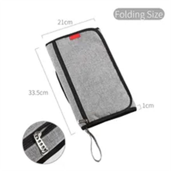 

aio portable baby changing table waterproof mommy diaper bag for travel foldable newborn changing table mat with cushion a4, Black