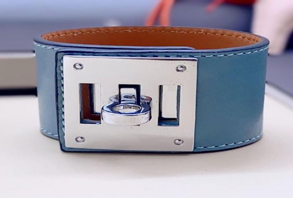 

luxury brand jewerlry real leather bracelet for women multicolor cuff1404273, Golden;silver