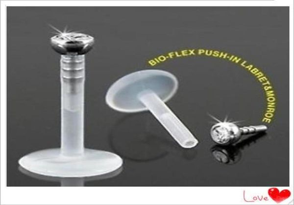 

cf109 whole 30pcslot body jewelry acrylic internally threaded lip labret ring lip stud2672878, Black