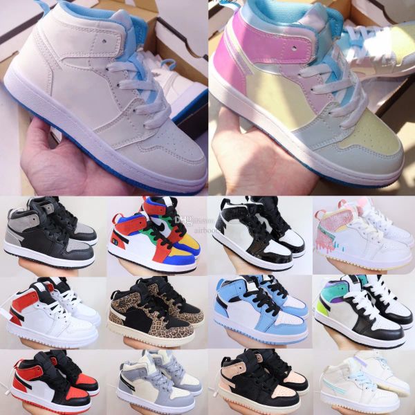 

kids shoes 1 uv basketball 1s mid toddler sneakers kid youth sport running trainers shadow children high outdoor sport shoe boys girls athle, Black