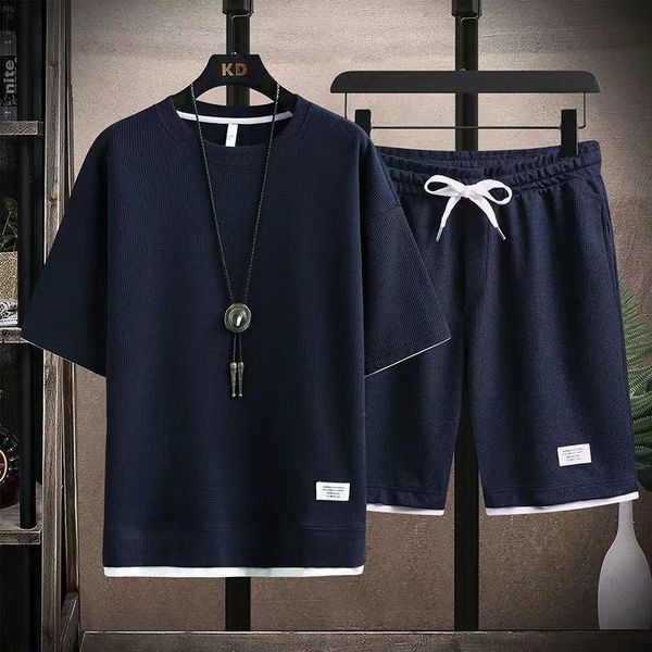 

mens tracksuits shirtsshort summer fashion elastic waist sportswear casual sets male fashions shorts and shirt men size m5xl tz06 230724, Gray