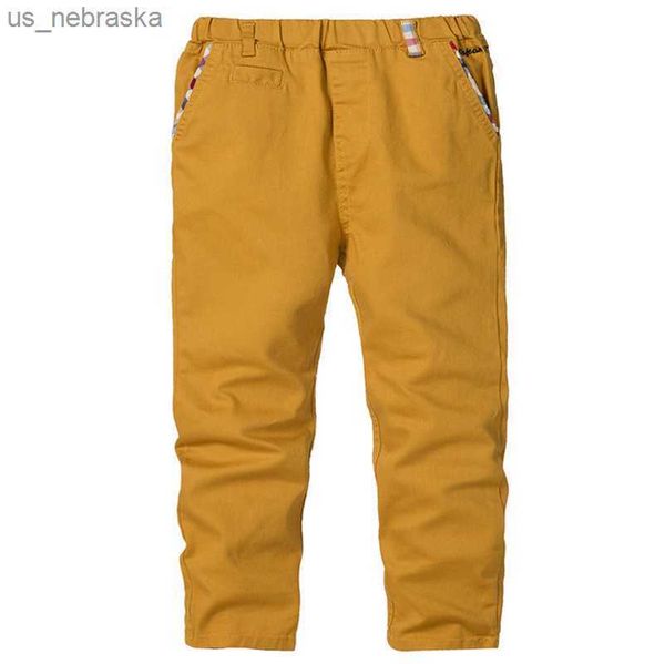 

2021 spring autumn boy pants cotton trousers leisure kids school student children pants for 28t color beige white l230518, Blue