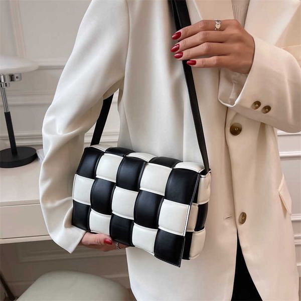 

designer bag cassette bags bag women's fashion woven bag fashion checkerboard shoulder diagonal bag