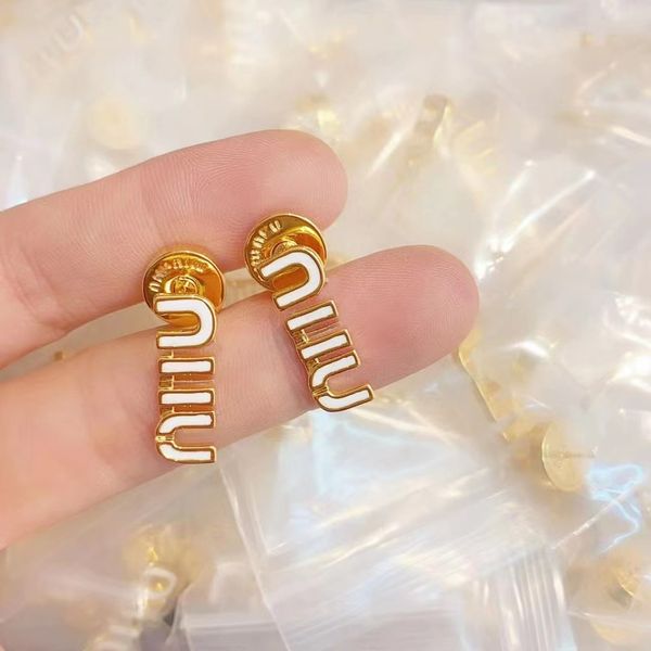 

designer letter m gold-plated stud earrings for ladies with stylish earrings 2023 for a girlfriend's birthday present, Golden;silver