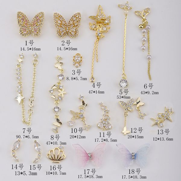 

3d big nail jewelry with pearl for nail decorations,mixed size luxury nail rhinestones,metal nail jewellery pendants for women girls salon d, Silver;gold