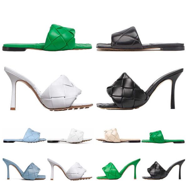 

basketball shoes sandals woman lido square toe high heels open-toe woven flat slippers summer all-match stylist heel 7cm