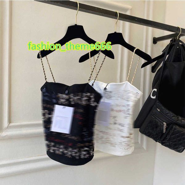 

women's t-shirt designer runway summer 2022 women's t-shirt fashion chain tanks ladies elegant letter women sleeveless casual tan, White