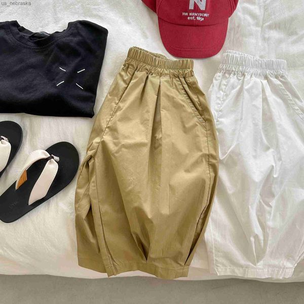 

2023 summer girls boys casual wide leg loose pant baby kids children trousers l230518, Blue