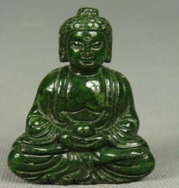

whole chinese old handwork green jade carving buddha pendant netsuke91211045800743, Silver