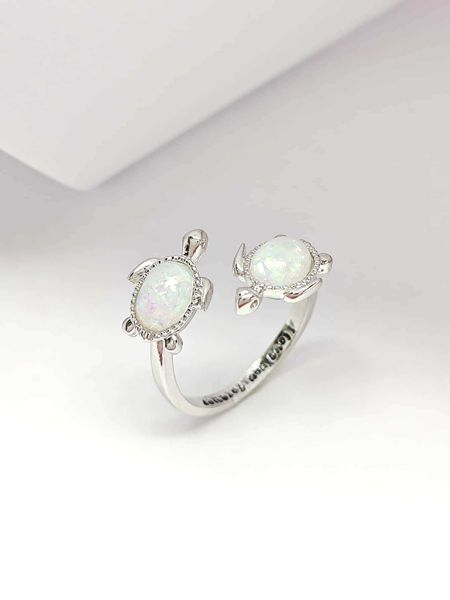 

women's accessories turtle decor cuff ring, Silver