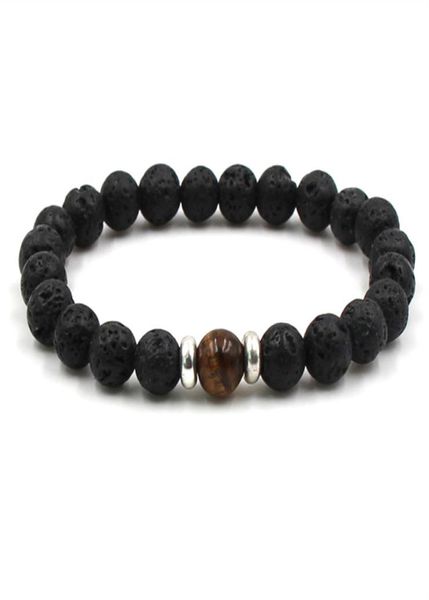 

essential oil perfume diffuser 8mm black lava stone beads bracelet tiger039s eye beads bracelet stretch yoga jewelry7721954