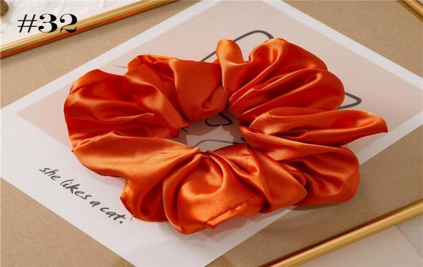 

8pcs 665039039 large satin women hair scrunchies french grace smooth silk big size bobble hair scrunch silk 7621319, Golden;white