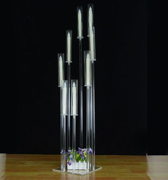

flowers vase 8 heads candle holders backdrops acrylic tall candelabra candlestick holders wedding table centerpiece flower sta6783405