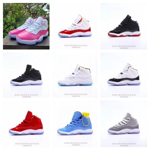 

kids baby big kid basketball shoes 11 11s xi cherry valentine bred cool grey concord unc win like for toddler boys girls children youth juni, Black