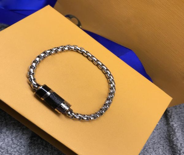 

fashion steel leather perfume bottle chain bracelet for lovers bracelets with gift retail box in stock sl0084613179, Black