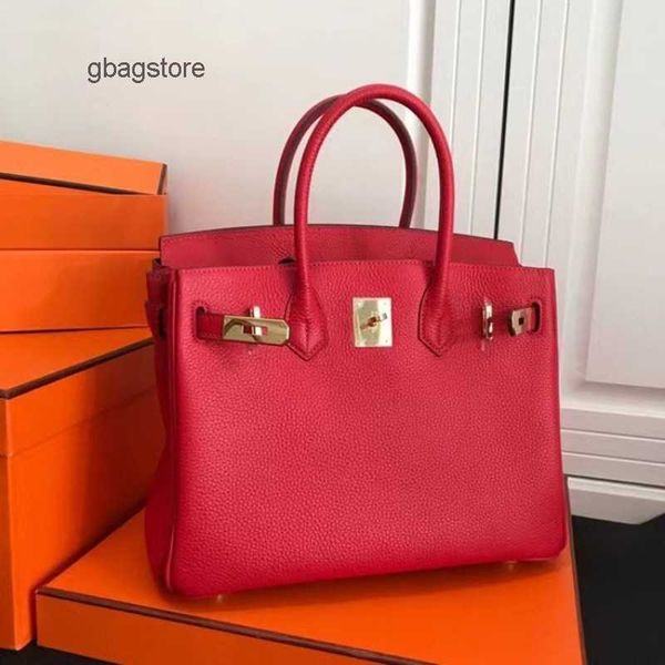 

togo birkin classic bag women's designer bags genuine hh totes h leather home litchi pattern layer cowhide fashion portable 35cm zzea