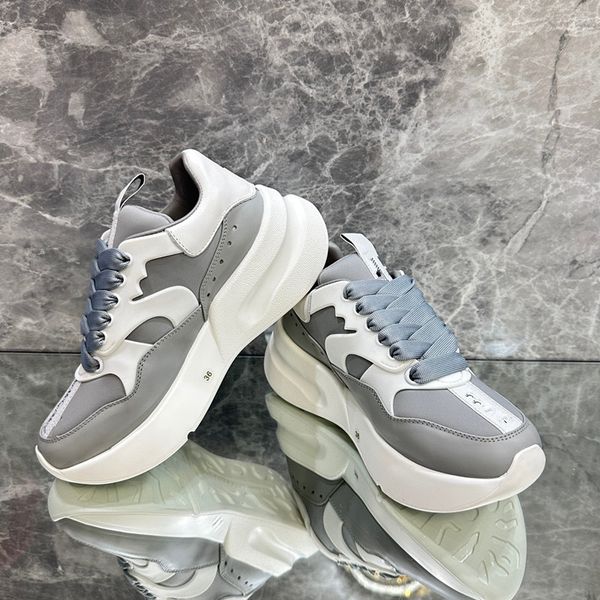 

designer casual shoes classic men women calfskin shoes vintage suede sneakers reflective trainer platform sneaker print 0724, Black