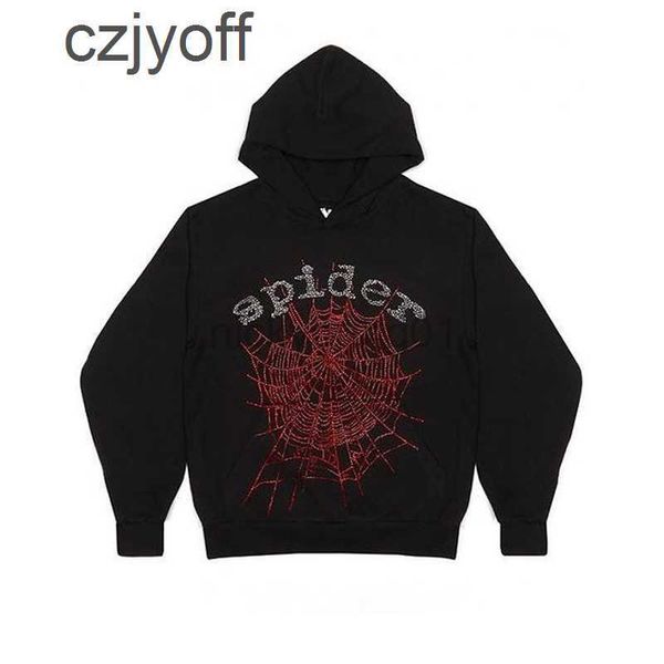 

mens hoodies sweatshirts hiphop web spider rhinestone pattern oversized men pullover aesthetic y2k gothic punk sweatshirt harajuktak8, Black