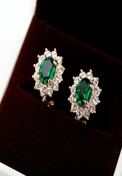 

new flower green crystal clip earings for non pierced ears jewellery women wedding party bijoux fashion no hole earrings jewelry g5559313, Silver