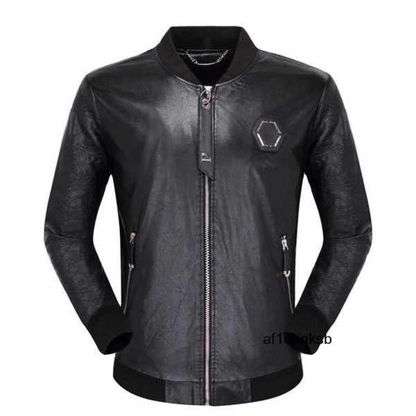 

brand jacket coats slim plein skulls men pu philipps brand luxury men outerwear european black pu leather style black jacket for men 211110