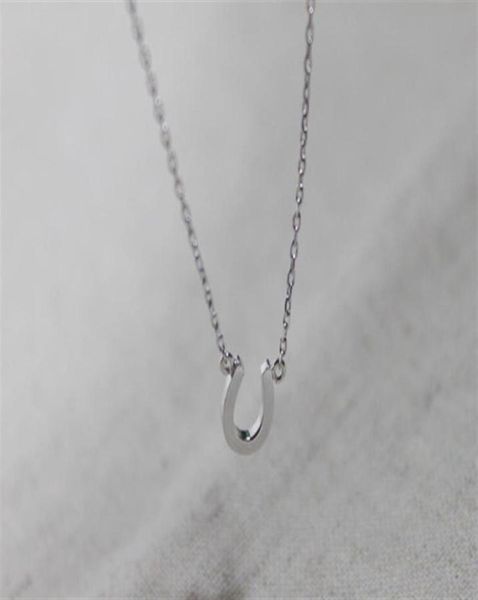

10pcs n069 gold silver lucky horseshoe necklace mens jewelry horse hoof necklaces cute u necklace small simple paw necklaces27307644401