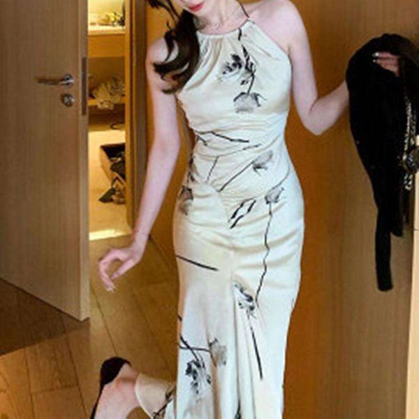 

summer bottle girl chinese style plated dress womens slim flat keeping temperament fishtail, Black;gray