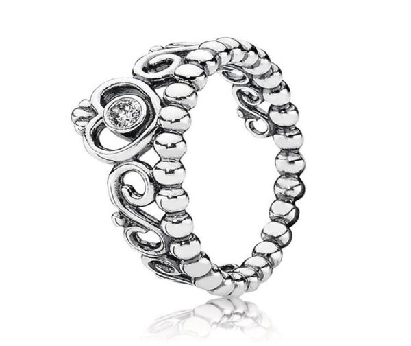 

authentic 925 sterling silver rings women girls jewelry for princess tiara crown ring with original box wedding ring sets9073397, Slivery;golden