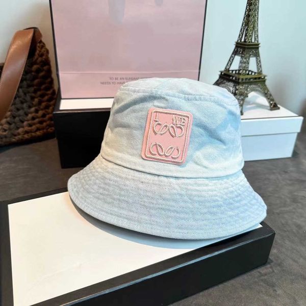 

lowe denim bucket hat female star fashion brand bucket sunscreen basin, Blue;gray