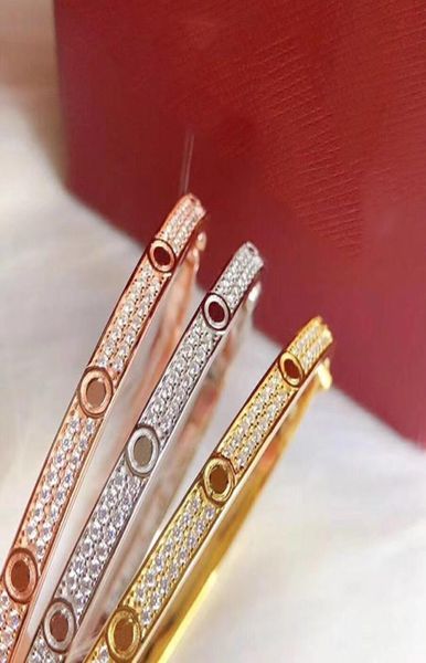 

designer bangle titanium steel diamond love bracelets rose gold bracelet women men screwdriver bangles couple jewelry 16cm 17c3544258, Black