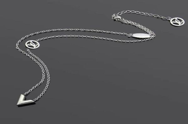 

luxury v necklace women stainless steel gold chain necklaces fashion couple jewelry gifts for woman accessories whole9506656, Silver