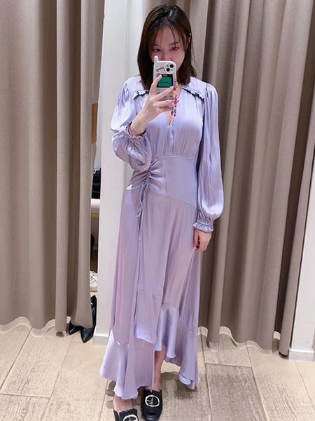 

new--aje a-line dress ruffle fit slim shriveled mini dress for women, Black;gray