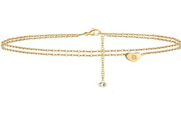 

exquisite double deck beach anklet letter initial heart jewelry9986678, Red;blue