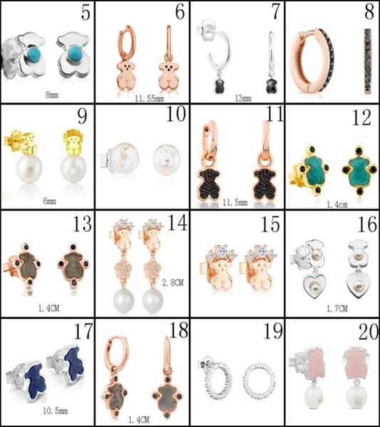 

2020 100 925 sterling silver bear stud earrings classic pierced stud earrings jewelry manufacturers whole 122013478, Golden;silver