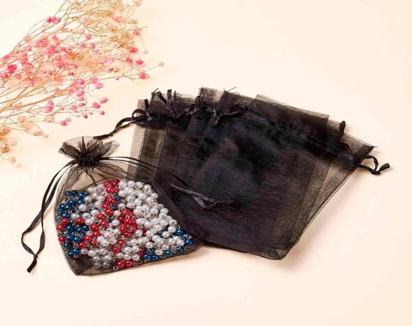 

100pcs organza bags rectangle black about 10cm wide 15cm long7449011, Pink;blue
