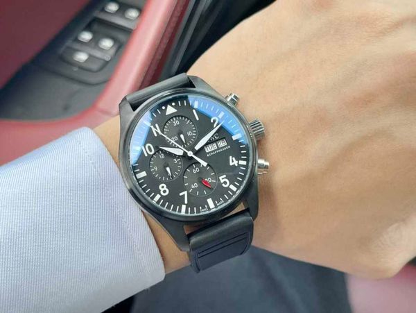 

designer iwc men watch pilot mechanical wristwatches 05ou automatical movement chronograph uhr montre prx luxe with box, Slivery;golden