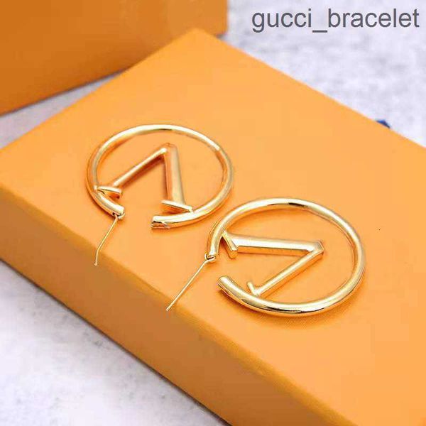 

new fashion hoop earrings stud womens diameter 4cm big circle simple titanium steel earring for woman, Golden;silver