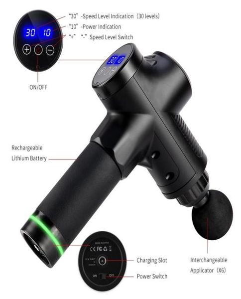 

electric rlaxyoo massage gun s3 30 gear fascia gun deep tissue neck body back muscle massager relaxation pain relief exercise 21035685698