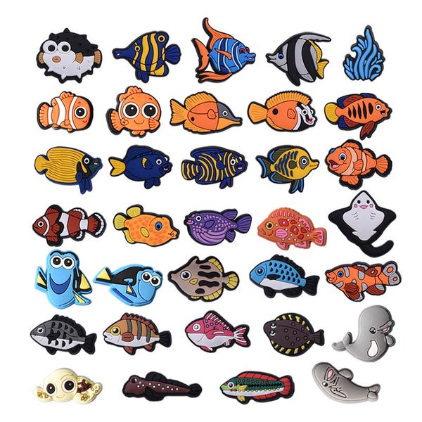 

anime charms fish fishes wholesale childhood memories funny gift cartoon charms shoe accessories pvc decoration buckle soft rubber clog char, Blue