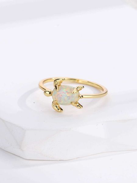 

women's accessories 1pc turtle decor ring copper jewelry, Silver