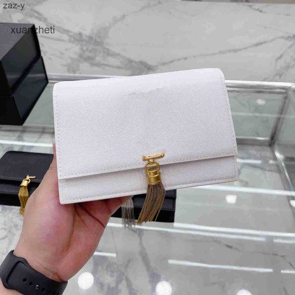

bag buckle/silver chain for bags 2023 kate buckle tassel designer pure leather messenger loulou simple generous ins3
