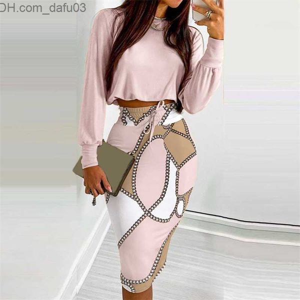 

two piece dress two piece dress women's autumn winter casual 2 piece set solid color round neck long sleeve and split skirt suit women, White