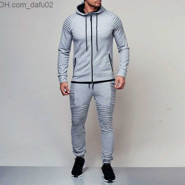 

men's tracksuits sports suits for men tracksuit pullover running sets autumn winter sportswear hooded sweatshirt casual hoodies sports, Gray