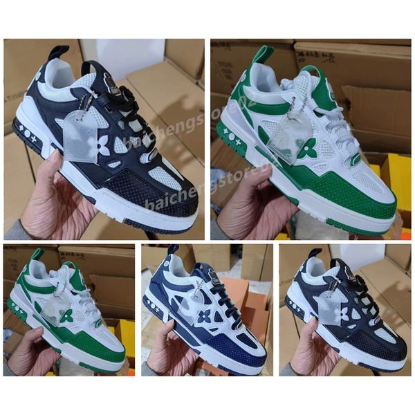 

designer trainers 1854 skate casual shoes vintage men leather shoe mesh classic sneakers combination large sole fashion sneaker printing lac