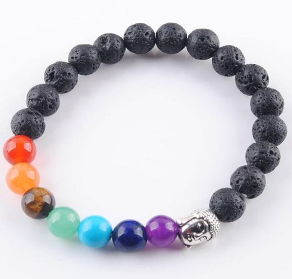 

10 colors natural stone gem 8mm bracelets strands meditation healing 7 chakra for women jewelry bk3252797519, Black