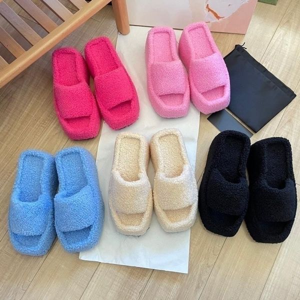 

new autumn and winter slippers classic designer shoes luxury womens platform shoes fashion classic sandals outdoor warm comfortable casual s, Black